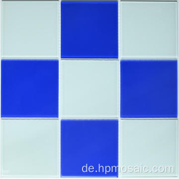 Keramische Mosaikfliesen aus königlicher Blau und weißer Glas